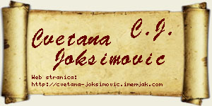 Cvetana Joksimović vizit kartica